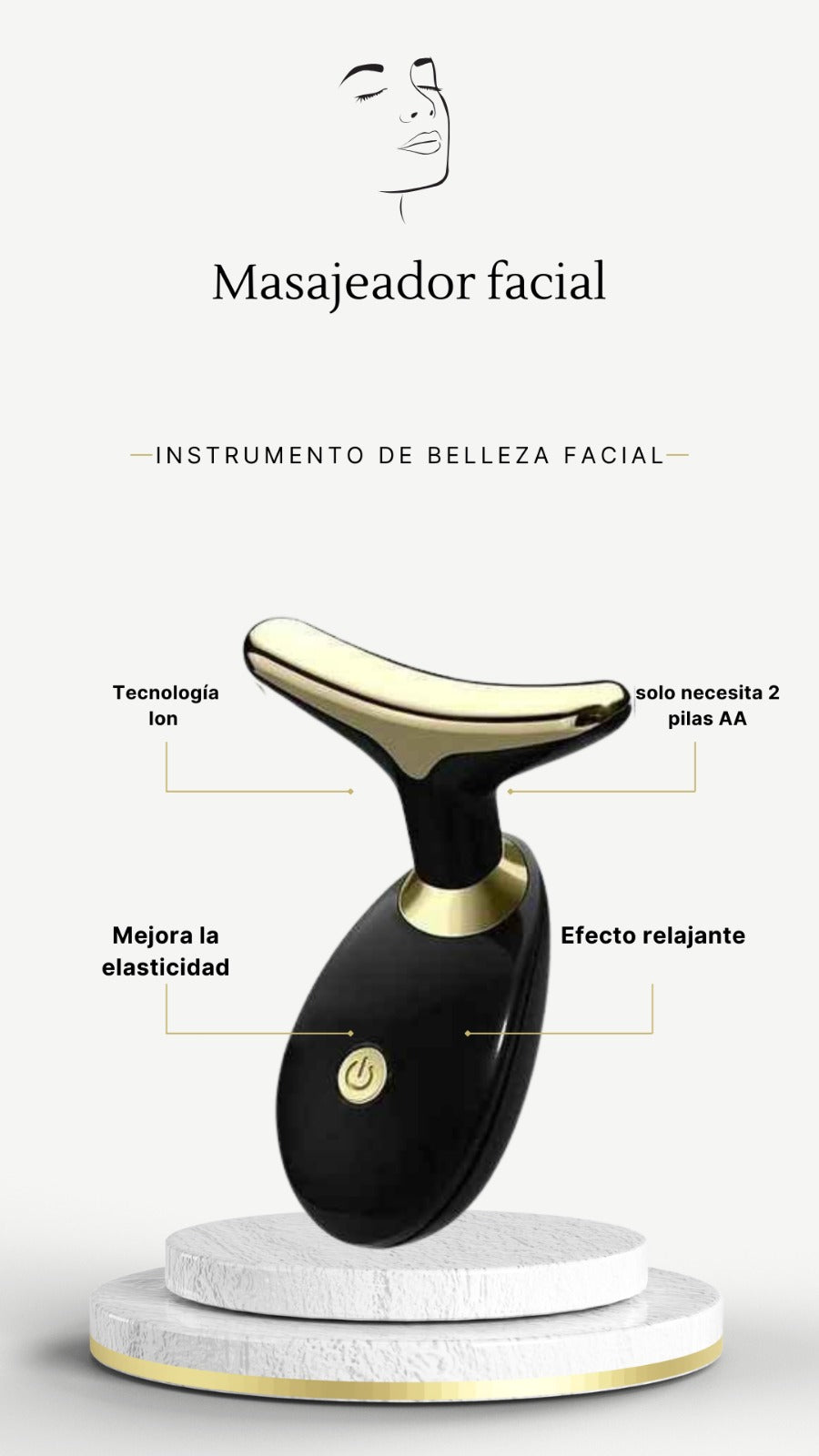 🌸 MASAJEADOR FACIAL IÓNICO PORTÁTIL – TECNOLOGÍA PARA EL CUIDADO AVANZADO DE LA PIEL