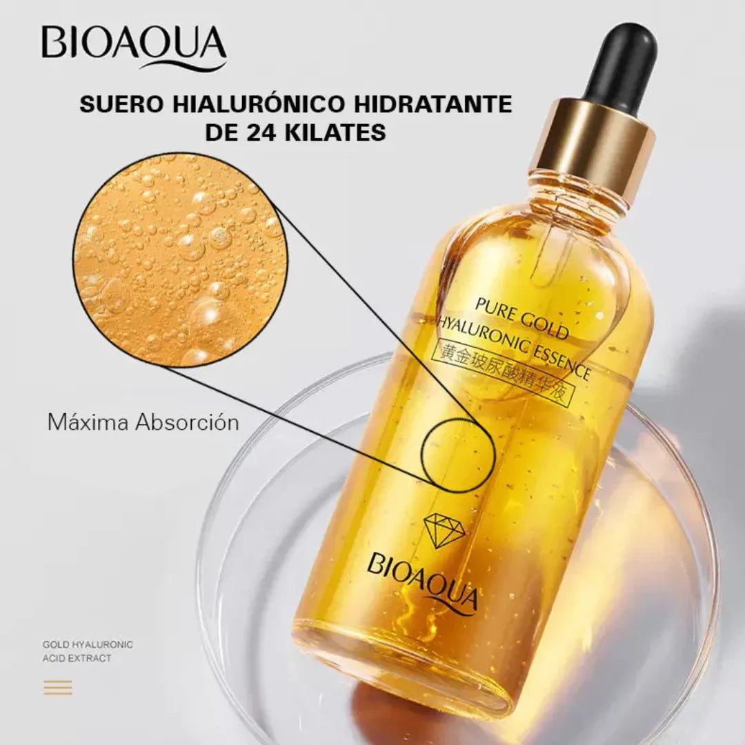 SÉRUM FACIAL 24K GOLD DE BIOAQUA + MASAJEADOR FACIAL DE REGALO